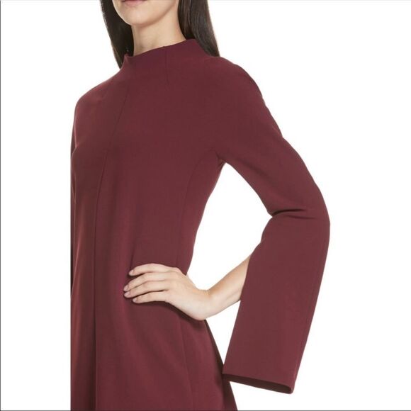 THEORY | Admiral Dolman Long Sleeve Shift Dress Deep Mulberry Size 6 - Picture 3 of 13